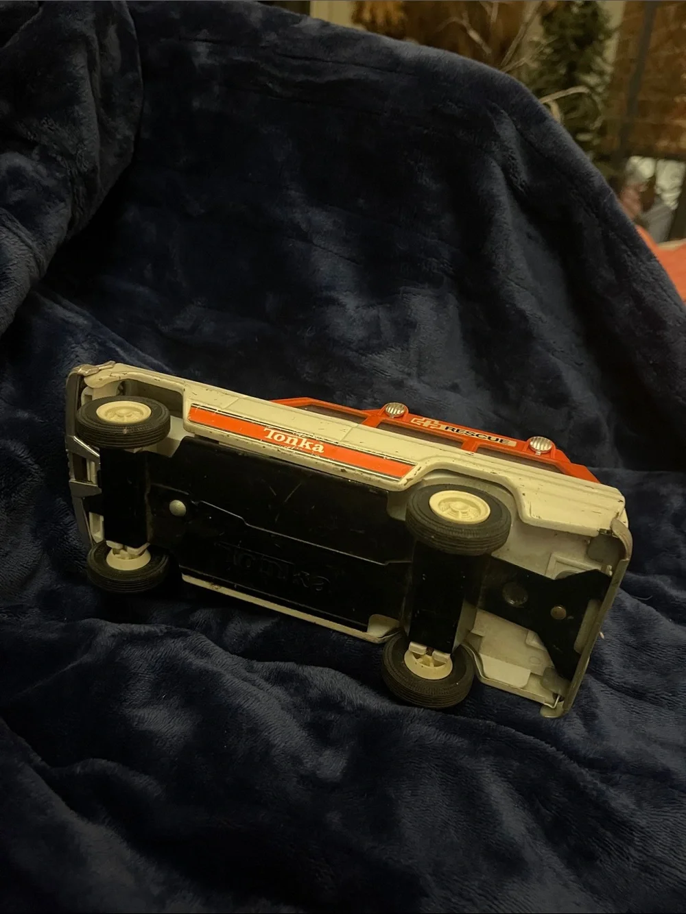 Vintage Tonka White and Orange Rescue Jeep Wagoneer Toy